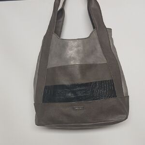 Relic Vintage  Gray Black Tote Bag Vegan leather